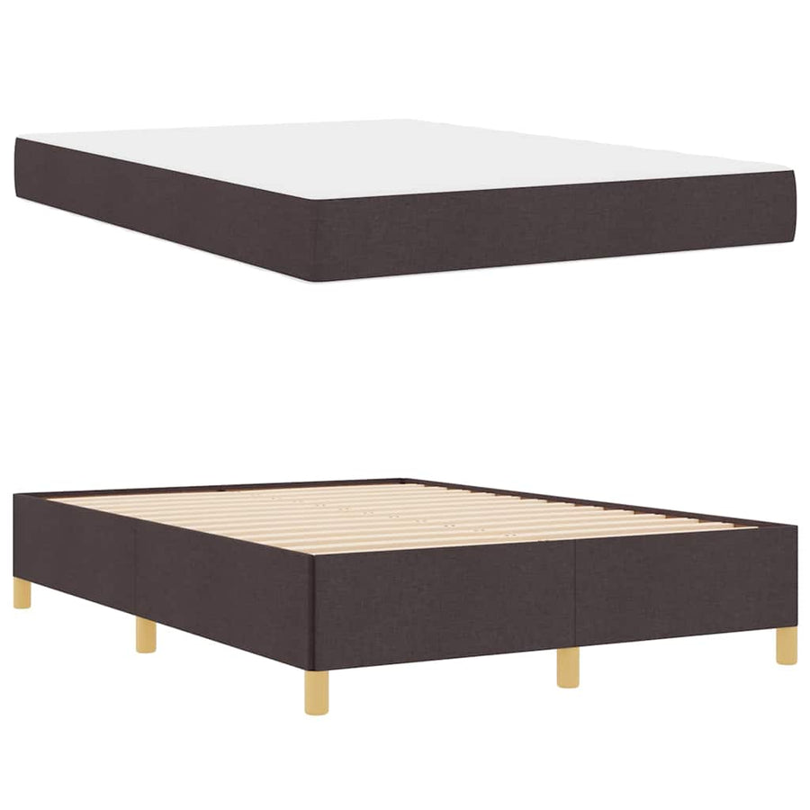 Boxspring bed Anders Donkerbruin en Wit 140 x 190 cm Stof