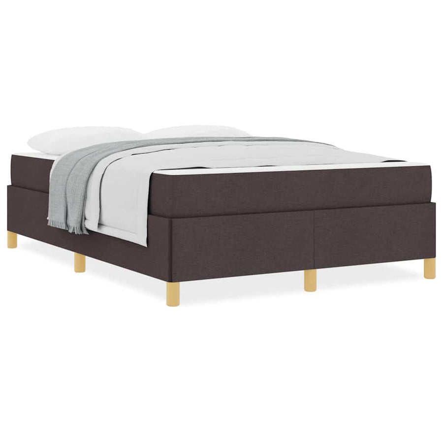 Boxspring bed Anders Donkerbruin en Wit 140 x 190 cm Stof