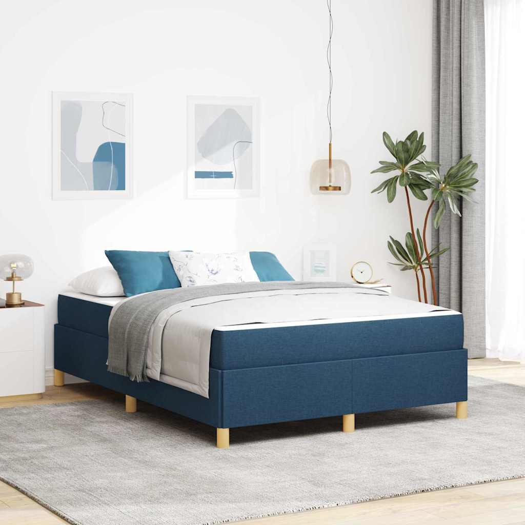 Boxspring bed Anders Blauw en Wit 140 x 190 cm Stof