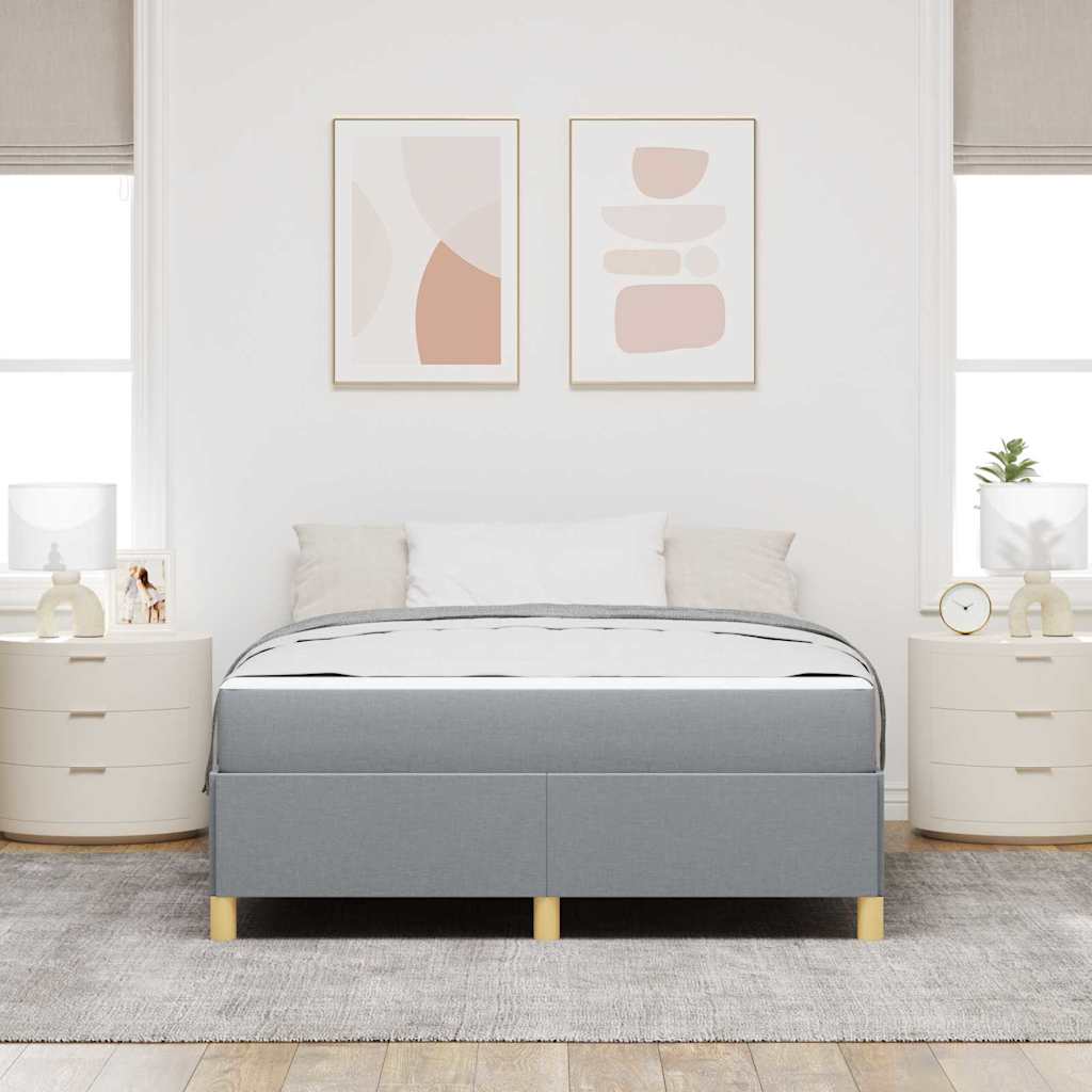 Boxspring bed Lichtgrijs en Wit en Lichtgrijs 140 x 200 cm Stof