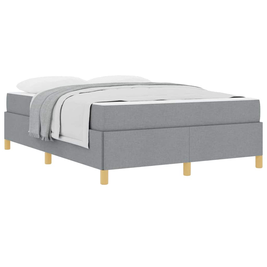 Boxspring bed Lichtgrijs en Wit en Lichtgrijs 140 x 200 cm Stof