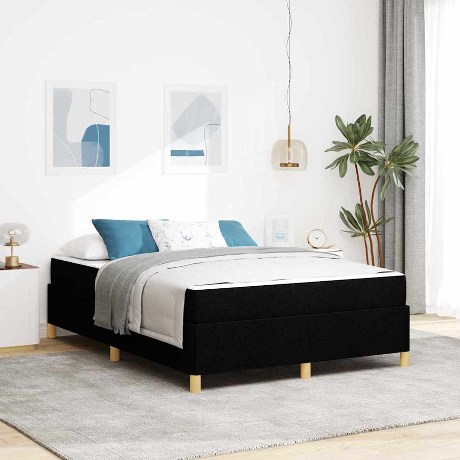 Boxspring bed Anders Zwart en Wit en Zwart 140 x 200 cm Stof