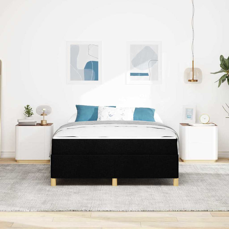 Boxspring bed Anders Zwart en Wit en Zwart 140 x 200 cm Stof