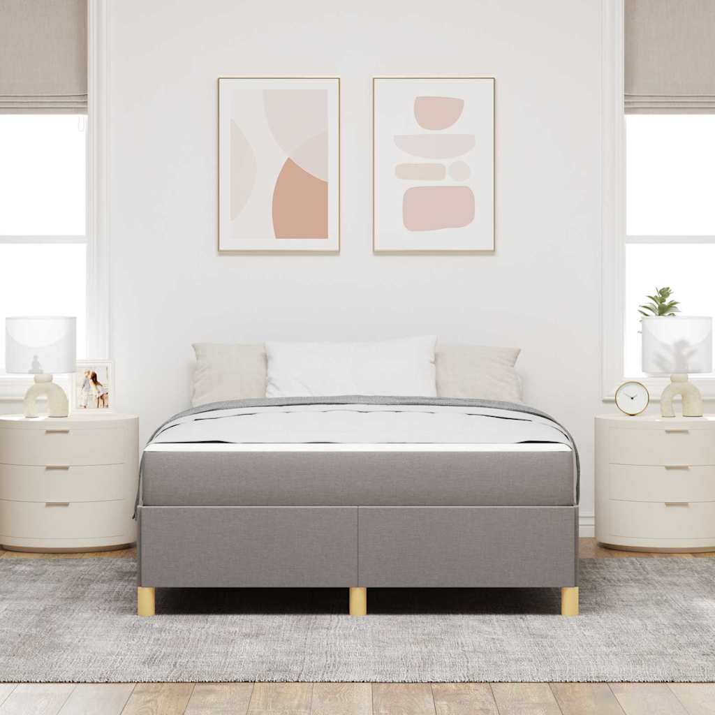 Boxspring bed Anders Taupe en Beige en Wit 140 x 200 cm Schuim