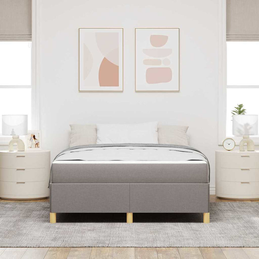 Boxspring bed Anders Taupe en Beige en Wit 140 x 200 cm Schuim