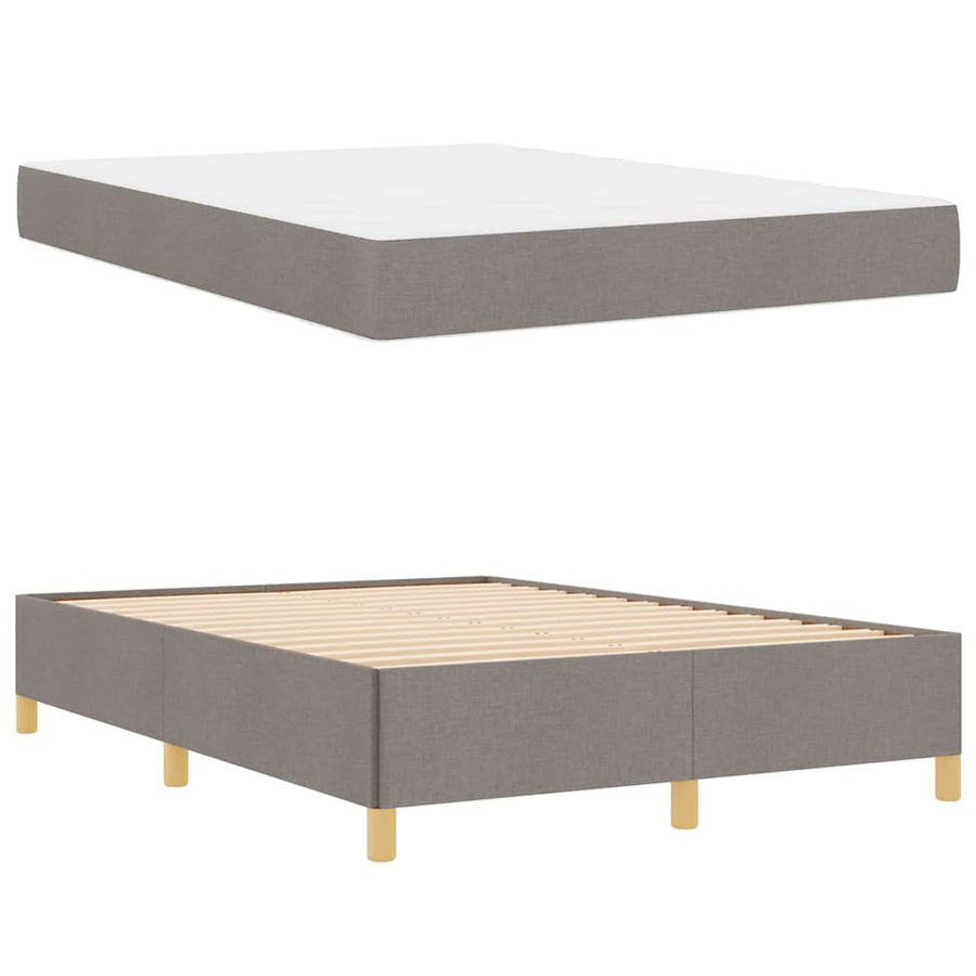 Boxspring bed Anders Taupe en Beige en Wit 140 x 200 cm Schuim