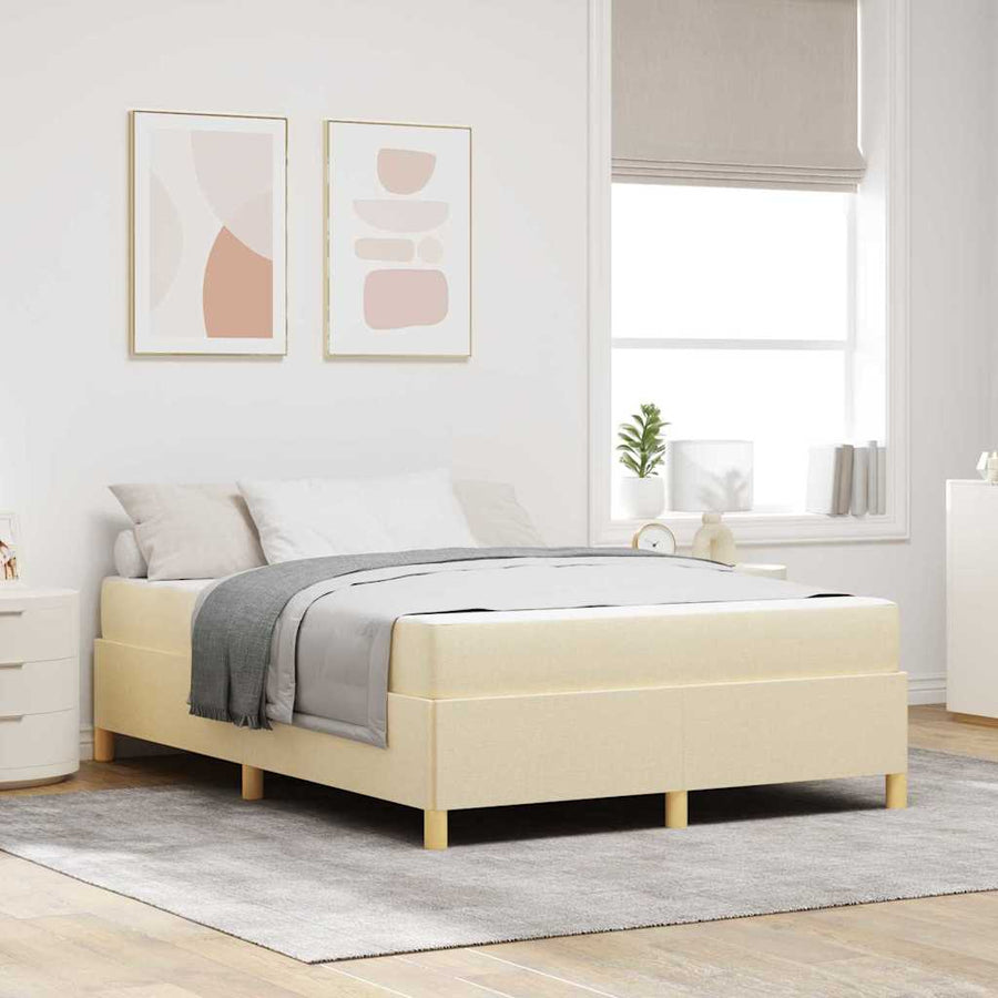 Boxspring bed Anders Crème en Wit 140 x 200 cm Stof
