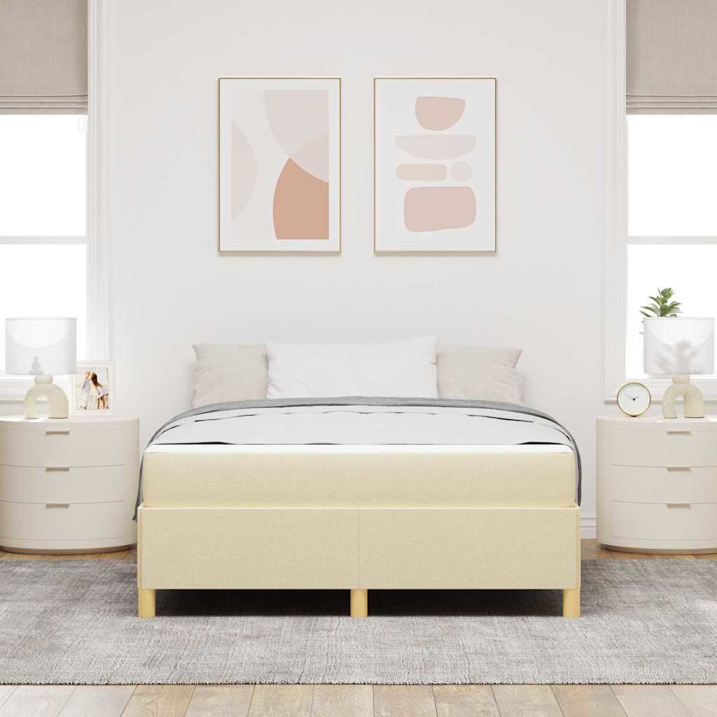 Boxspring bed Anders Crème en Wit 140 x 200 cm Stof