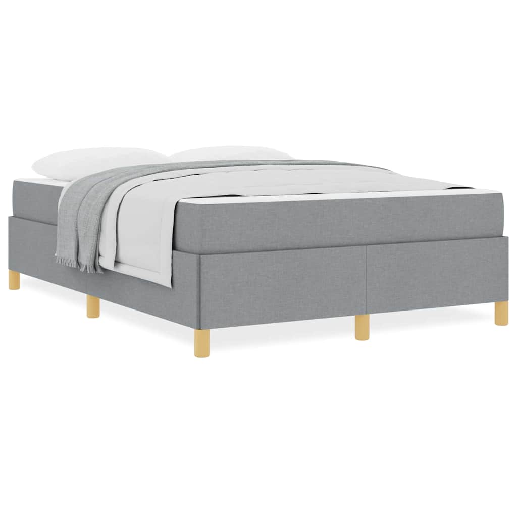 Boxspring bed Lichtgrijs en Wit en Lichtgrijs 160 x 200 cm Stof