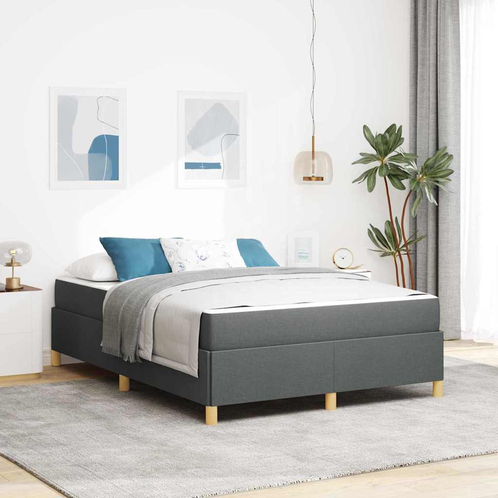 Boxspring bed Anders Zwart en Bruin en Wit 160 x 200 cm Stof