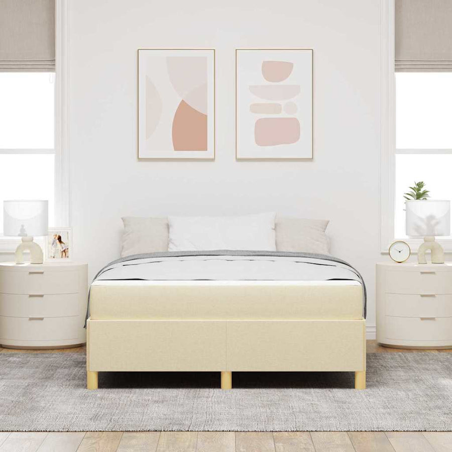 Boxspring bed Anders Crème en Wit 160 x 200 cm Stof