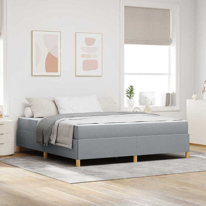 Boxspring bed Anders Lichtgrijs en Wit 180 x 200 cm Stof