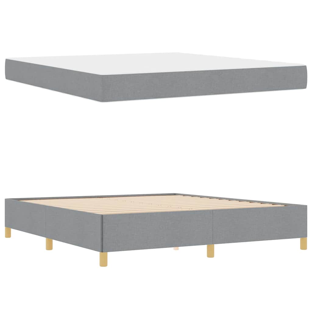 Boxspring bed Anders Lichtgrijs en Wit 180 x 200 cm Stof