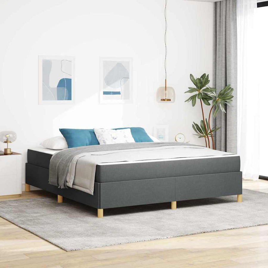 Boxspring bed Donkergrijs en Wit en Donkergrijs 180 x 200 cm
