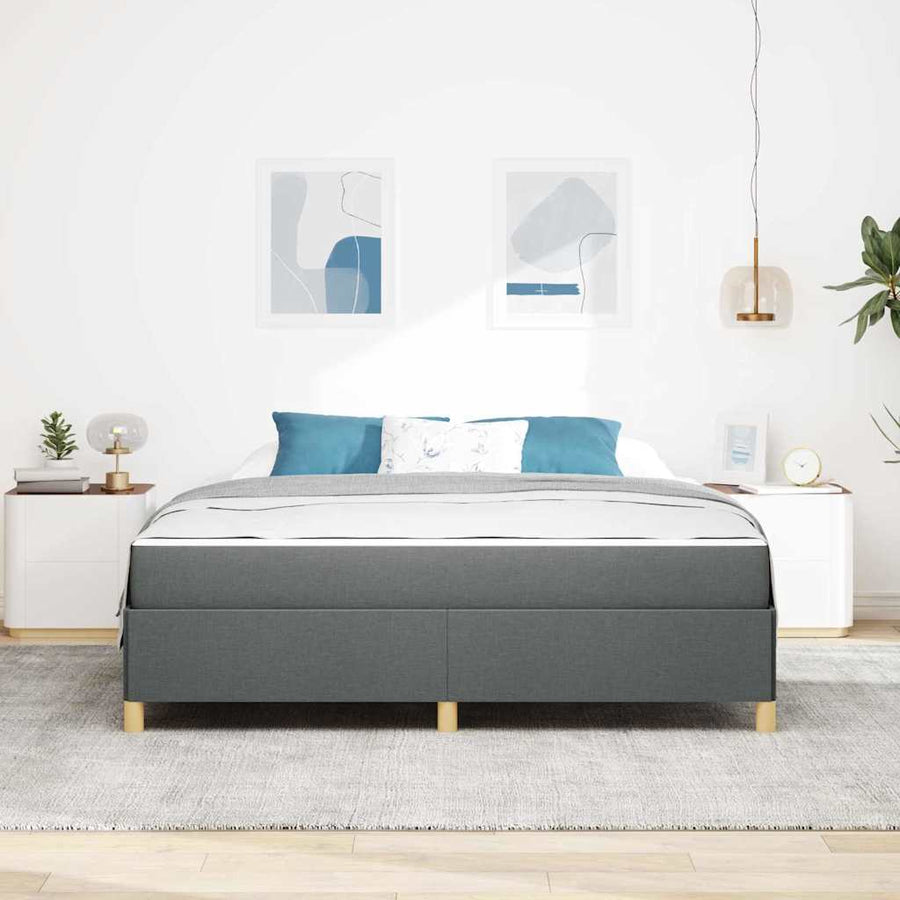 Boxspring bed Donkergrijs en Wit en Donkergrijs 180 x 200 cm