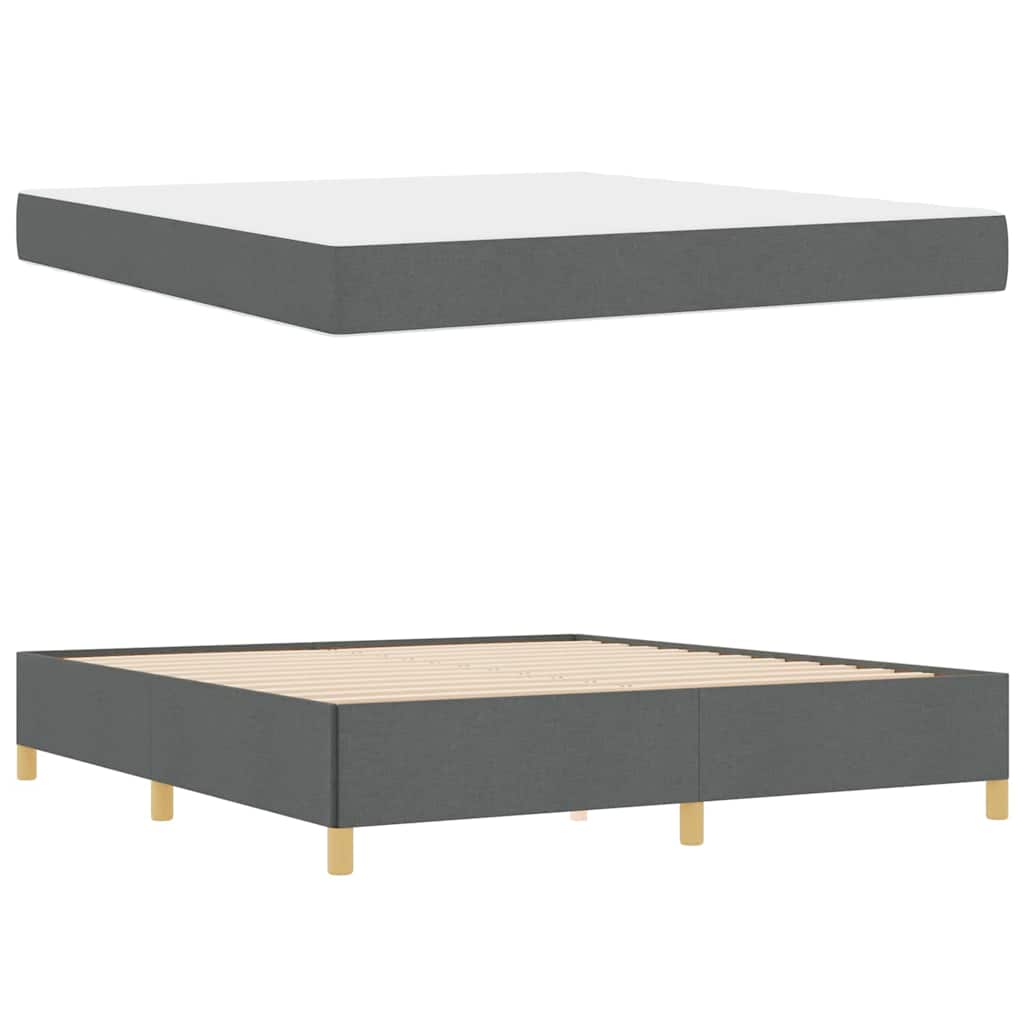 Boxspring bed Donkergrijs en Wit en Donkergrijs 180 x 200 cm