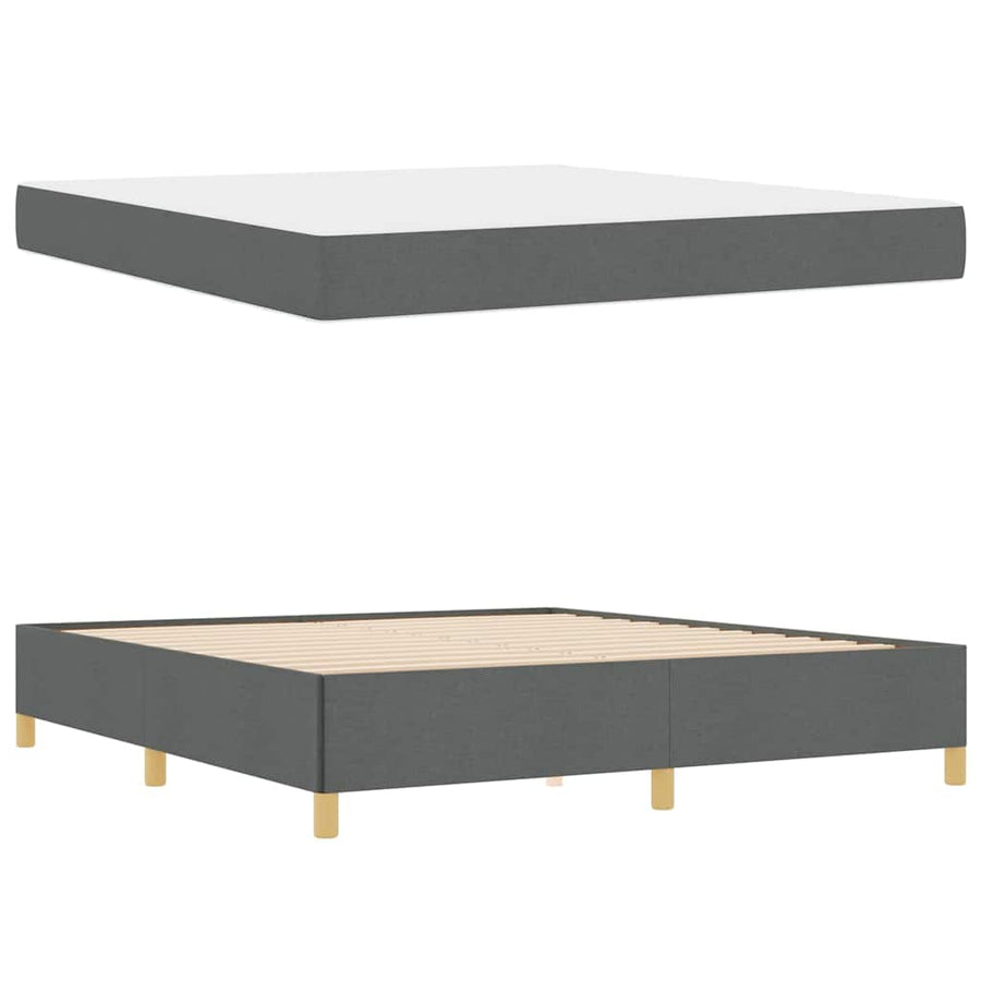 Boxspring bed Donkergrijs en Wit en Donkergrijs 180 x 200 cm