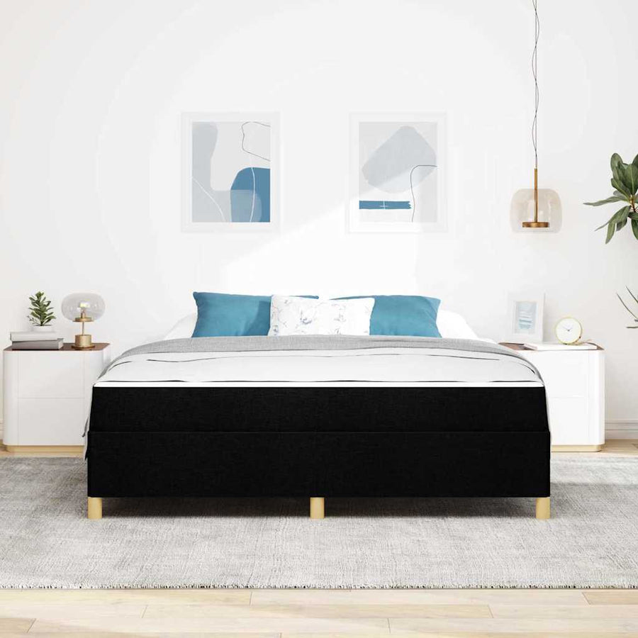 Boxspring bed Anders Zwart en Wit en Zwart 180 x 200 cm Stof