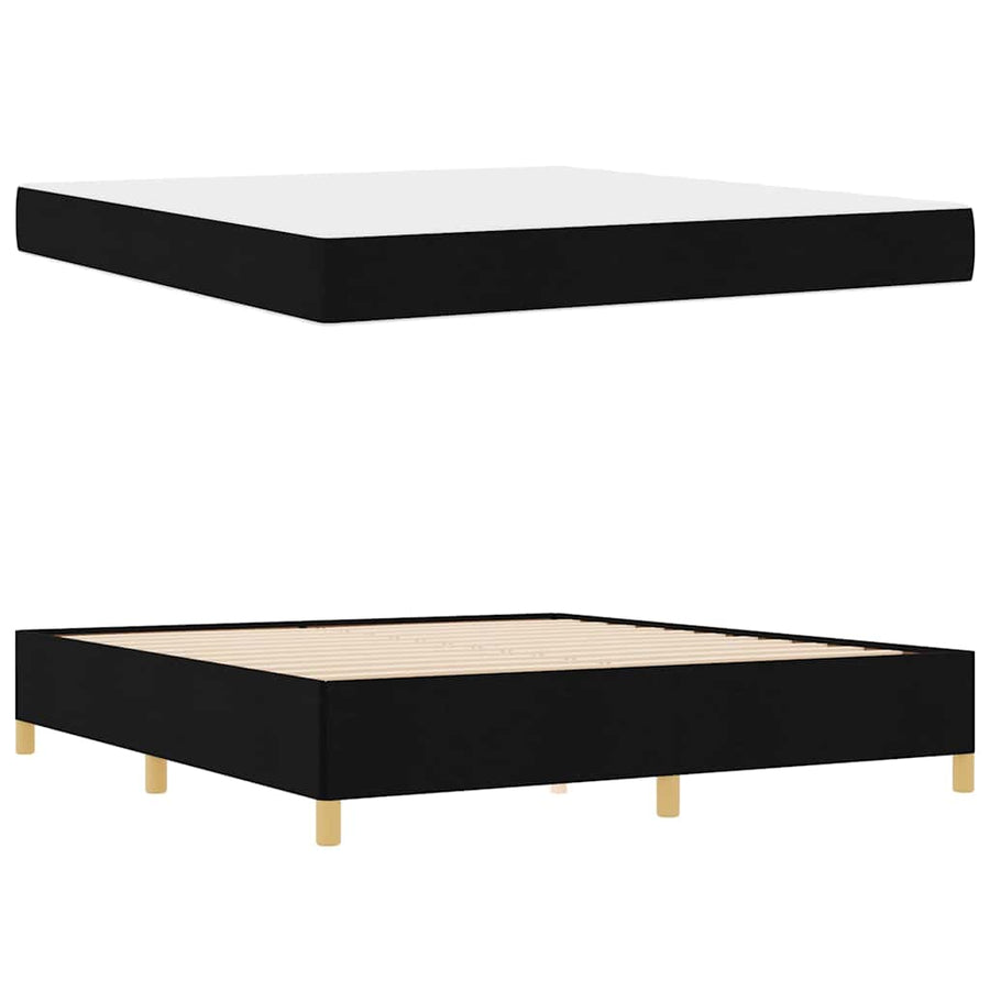 Boxspring bed Anders Zwart en Wit en Zwart 180 x 200 cm Stof