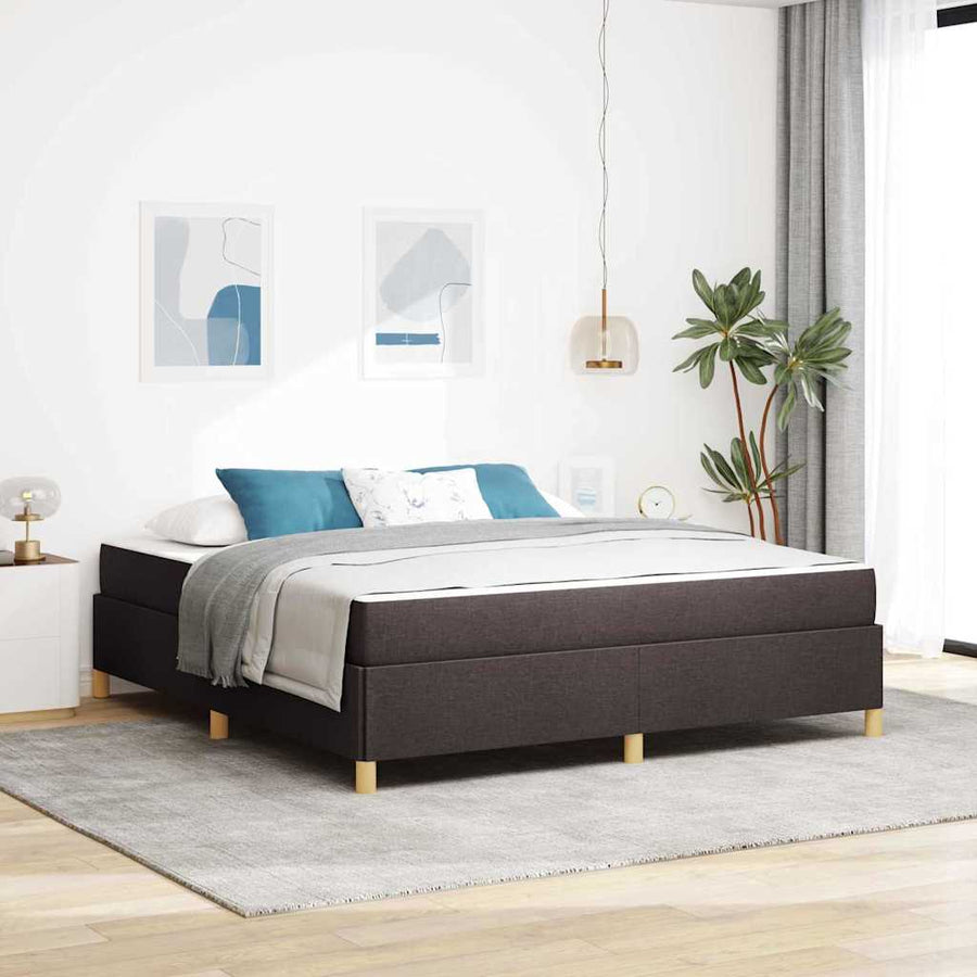 Boxspring bed Anders Donkerbruin en Wit 180 x 200 cm Stof