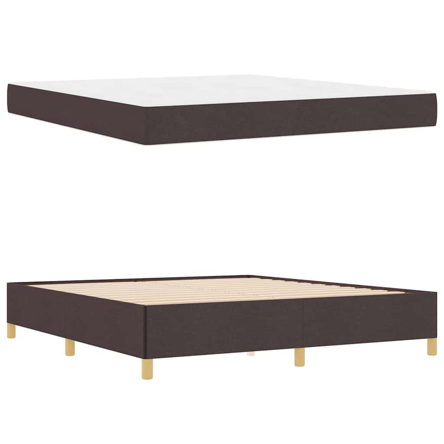 Boxspring bed Anders Donkerbruin en Wit 180 x 200 cm Stof