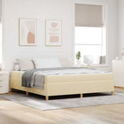 Bed Frame with Mattress Cream 180 x 200 cm Fabric
