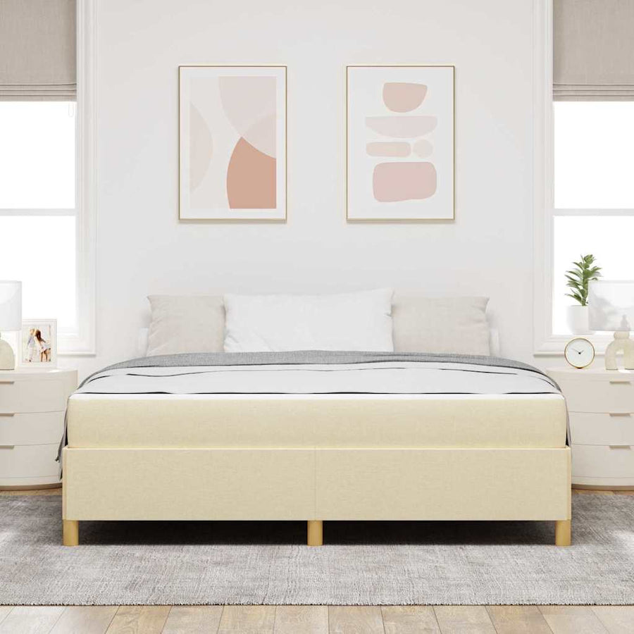 Boxspring bed Anders Zwart en Bruin en Wit 180 x 200 cm Stof
