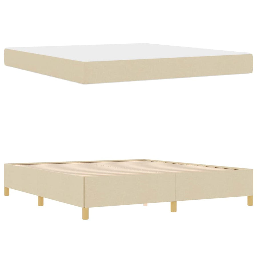 Boxspring bed Anders Zwart en Bruin en Wit 180 x 200 cm Stof