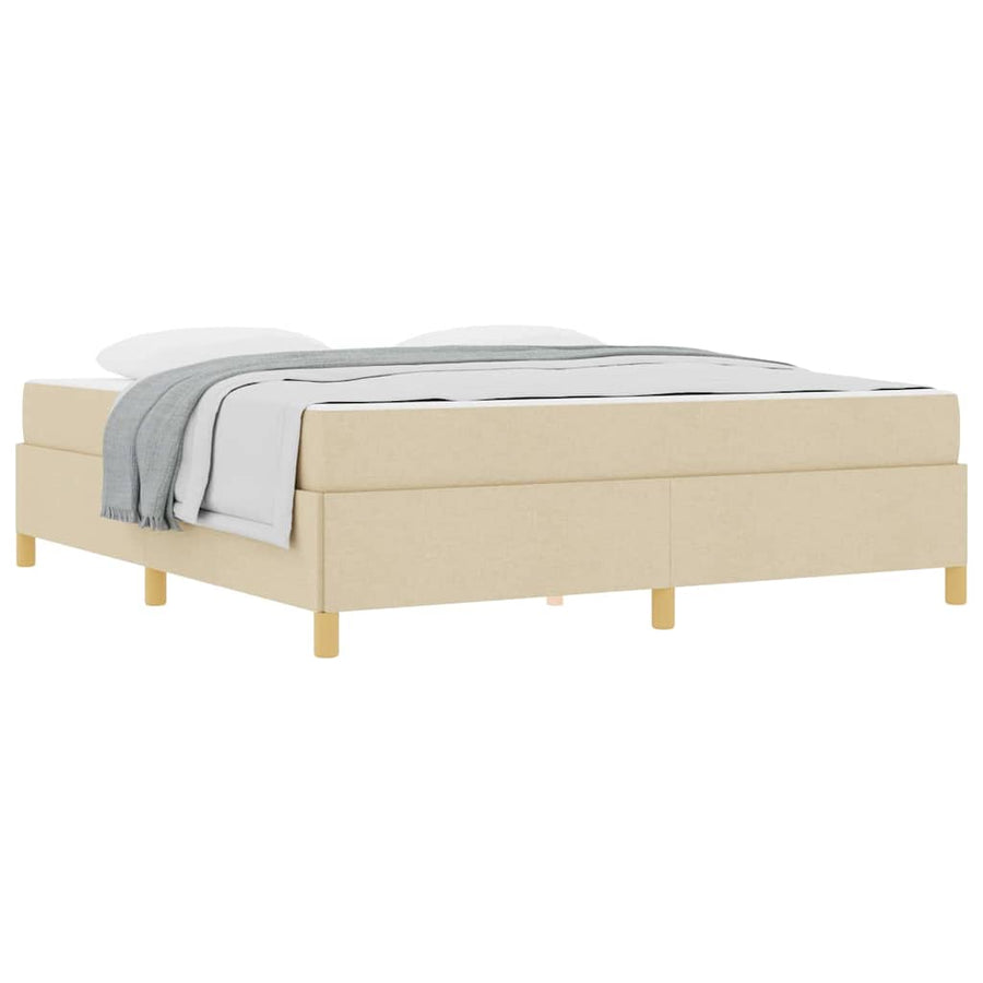 Boxspring bed Anders Zwart en Bruin en Wit 180 x 200 cm Stof