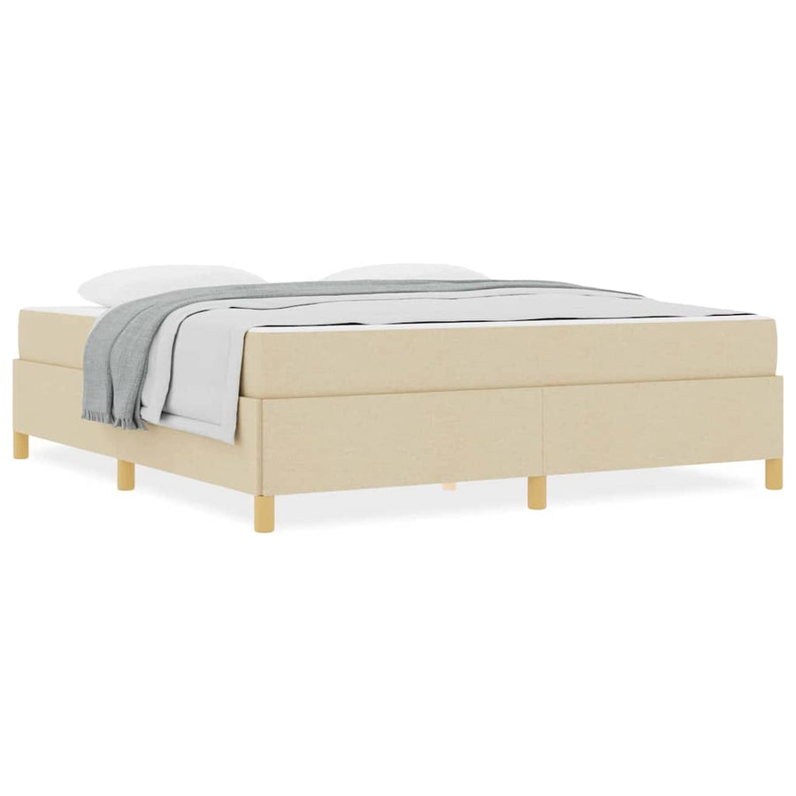 Boxspring bed Anders Zwart en Bruin en Wit 180 x 200 cm Stof