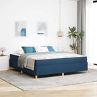 Bedframe 180x200 cm stof blauw wit