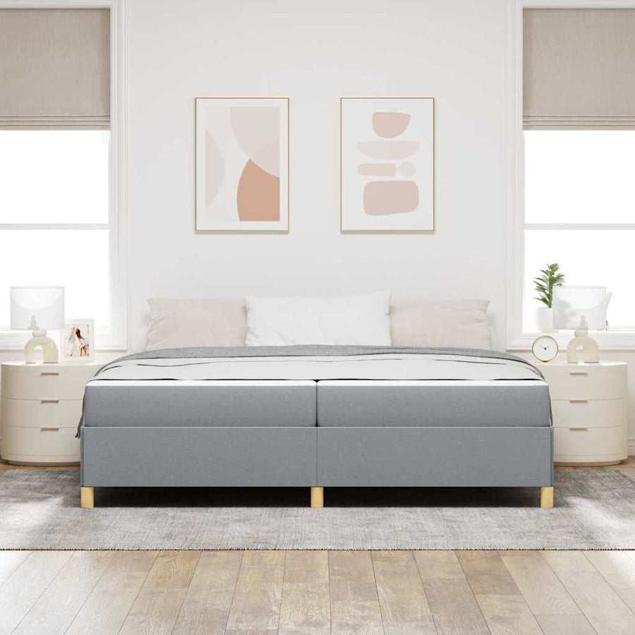 Boxspring bed Anders Lichtgrijs en Wit 200 x 200 cm Stof