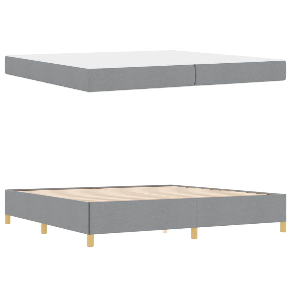 Boxspring bed Anders Lichtgrijs en Wit 200 x 200 cm Stof