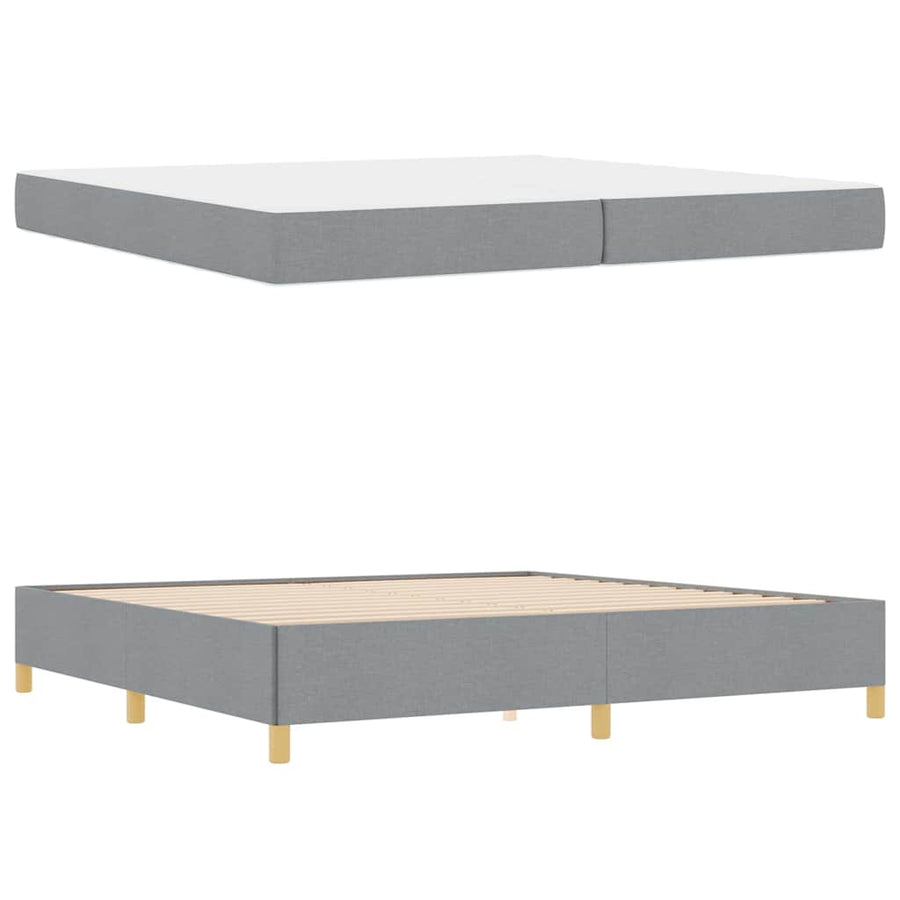 Boxspring bed Anders Lichtgrijs en Wit 200 x 200 cm Stof