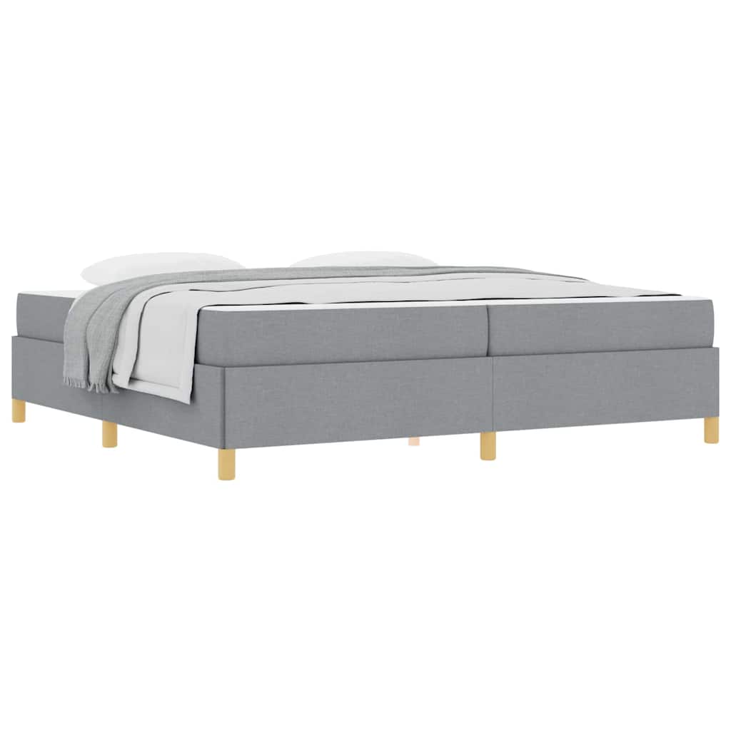 Boxspring bed Anders Lichtgrijs en Wit 200 x 200 cm Stof