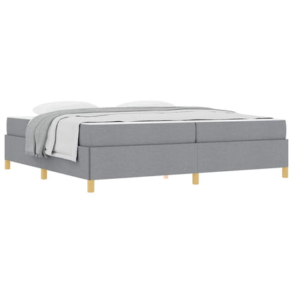 Boxspring bed Anders Lichtgrijs en Wit 200 x 200 cm Stof