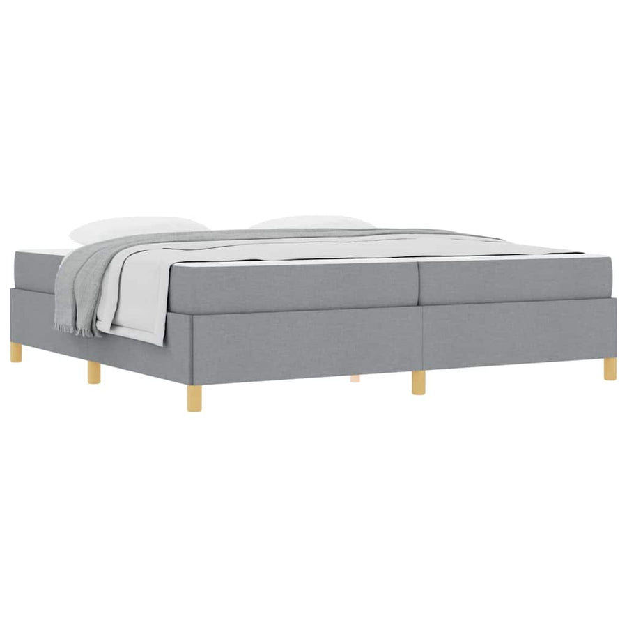 Boxspring bed Anders Lichtgrijs en Wit 200 x 200 cm Stof