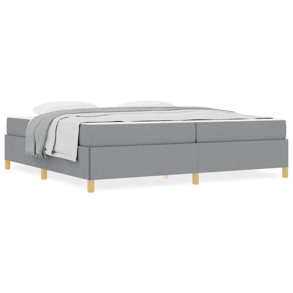 Boxspring bed Anders Lichtgrijs en Wit 200 x 200 cm Stof