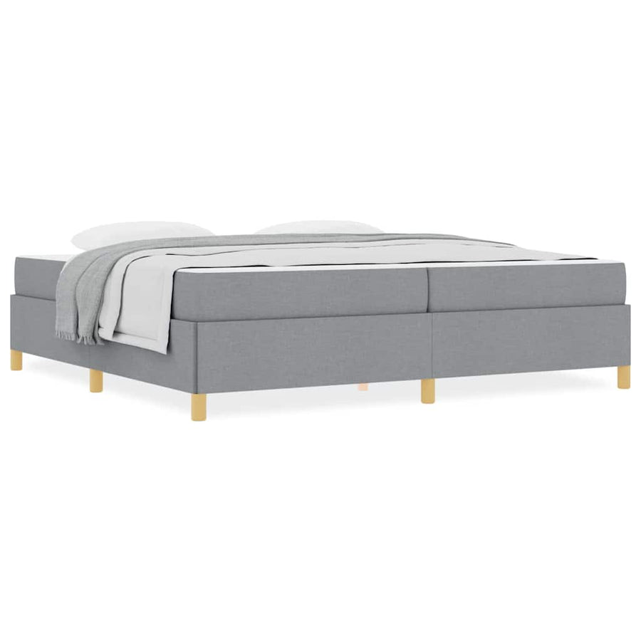 Boxspring bed Anders Lichtgrijs en Wit 200 x 200 cm Stof
