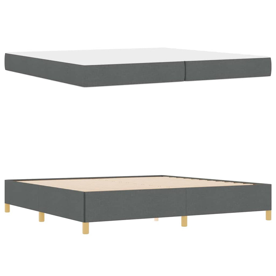 Boxspring bed Anders Donkergrijs 200 x 200 cm Stof