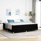 Bed Frame with Mattress Black 200 x 200 cm Fabric