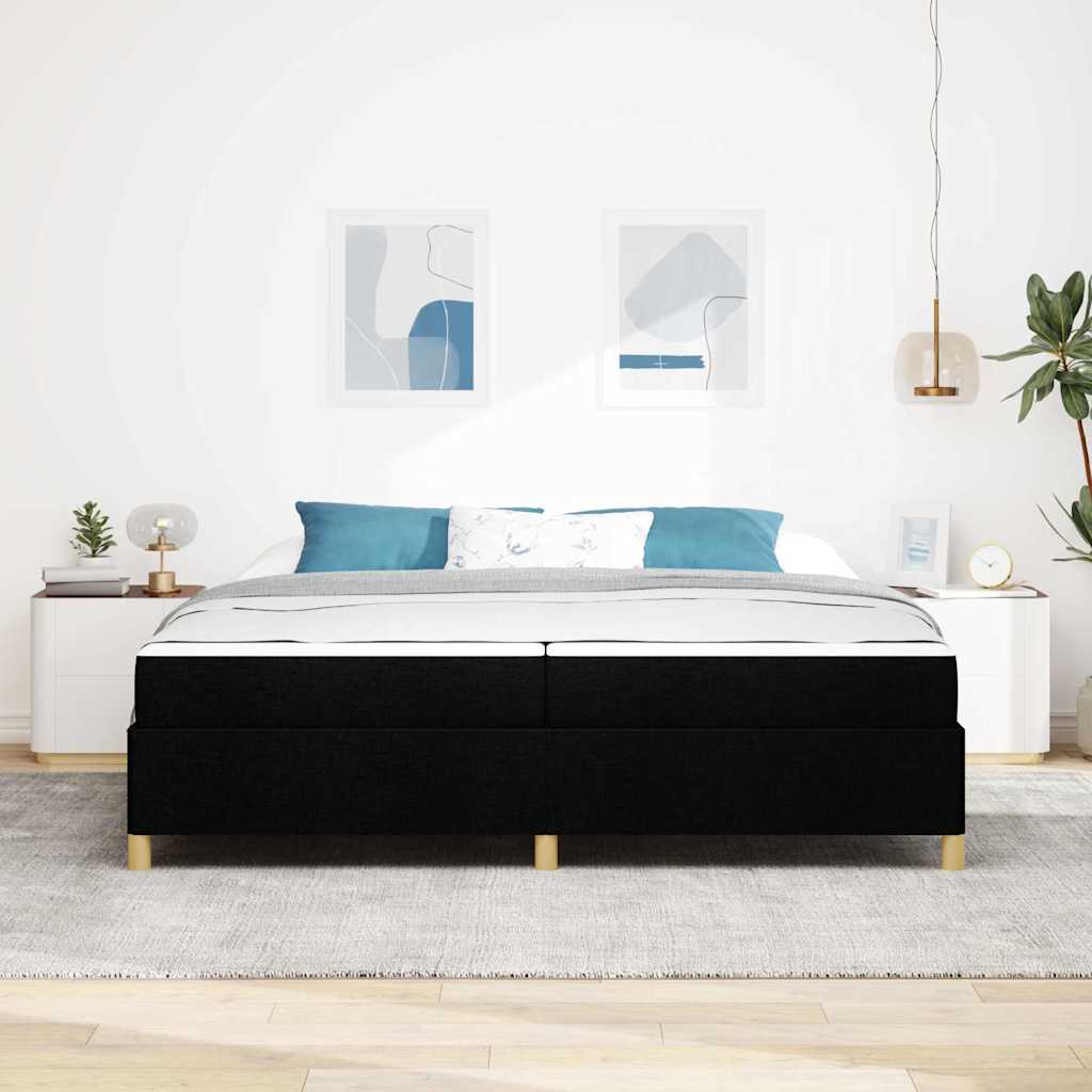 Boxspring bed Anders Zwart en Wit en Zwart 200 x 200 cm Stof