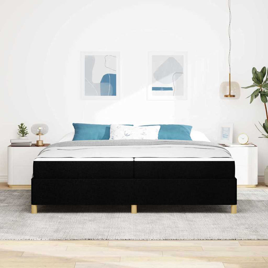 Boxspring bed Anders Zwart en Wit en Zwart 200 x 200 cm Stof