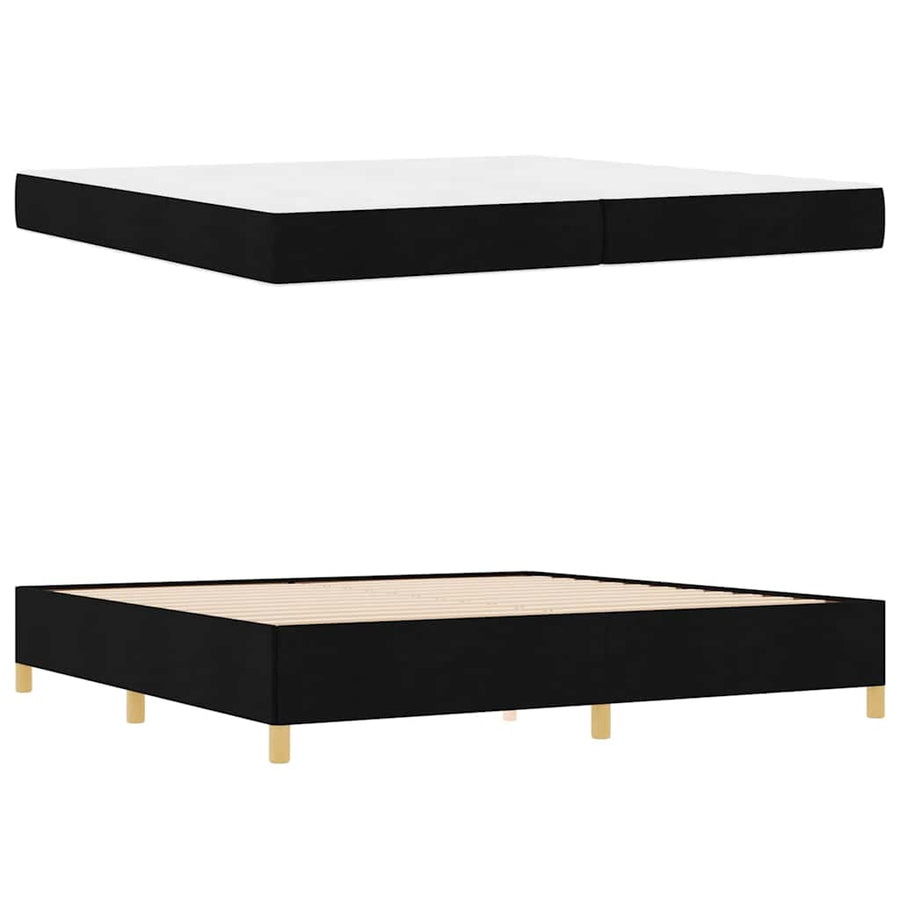Boxspring bed Anders Zwart en Wit en Zwart 200 x 200 cm Stof