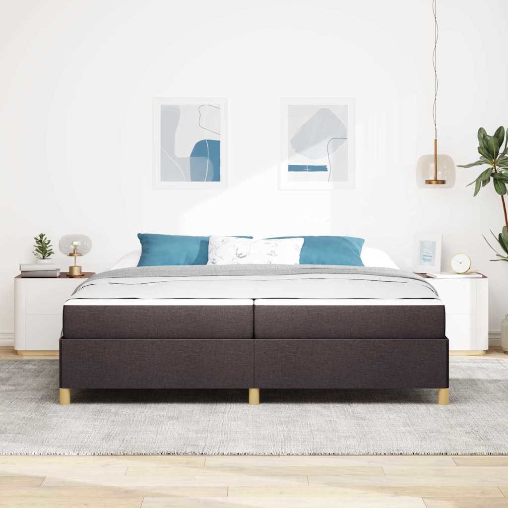 Boxspring bed Anders Donkerbruin en Wit 200 x 200 cm Stof