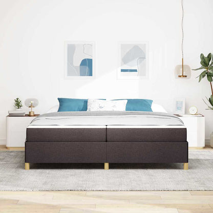 Boxspring bed Anders Donkerbruin en Wit 200 x 200 cm Stof