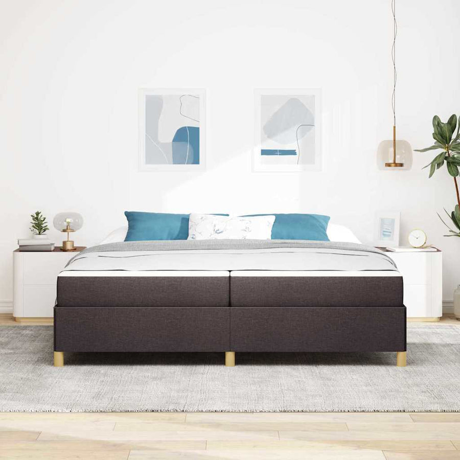 Boxspring bed Anders Donkerbruin en Wit 200 x 200 cm Stof