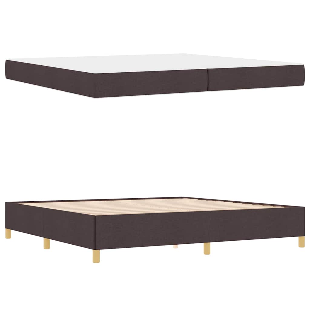 Boxspring bed Anders Donkerbruin en Wit 200 x 200 cm Stof