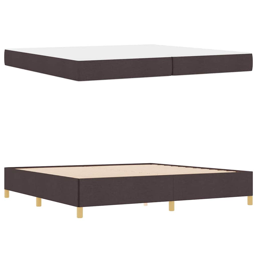 Boxspring bed Anders Donkerbruin en Wit 200 x 200 cm Stof