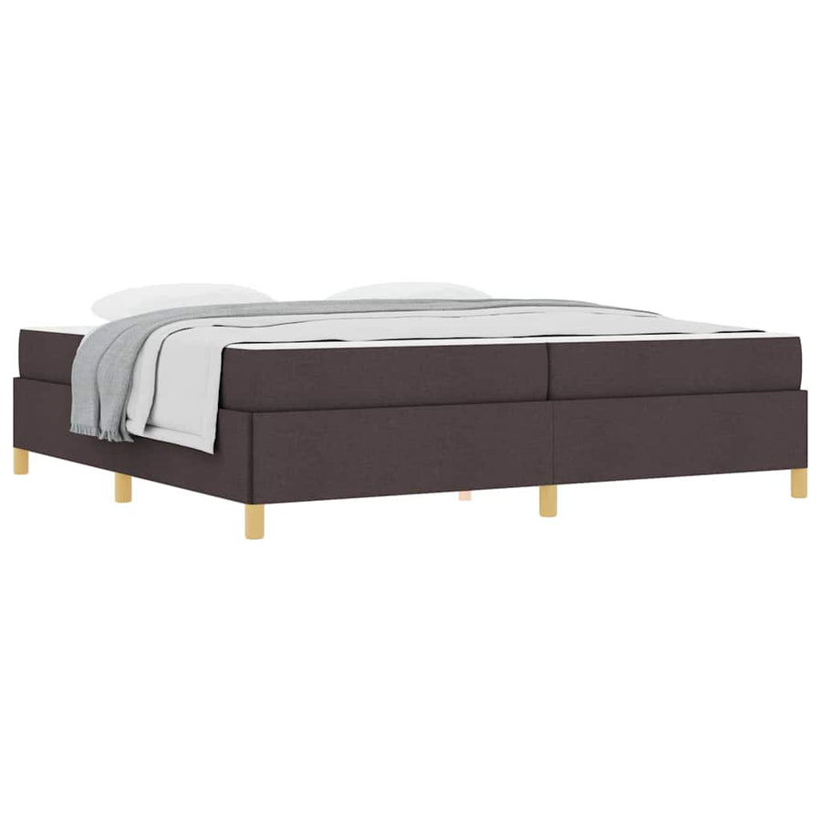 Boxspring bed Anders Donkerbruin en Wit 200 x 200 cm Stof